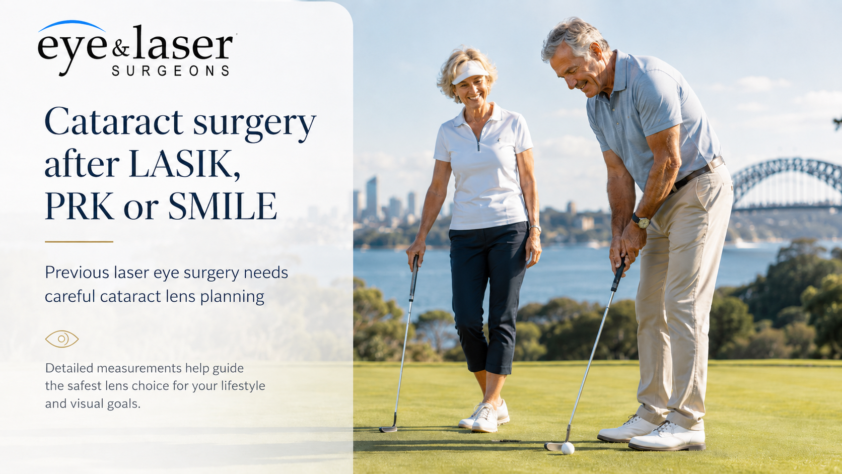 cataract-surgery-after-laser-eye-surgery-sydney-golf-lifestyle Cataract surgery assessment after previous LASIK, PRK or SMILE laser eye surgery in Sydney