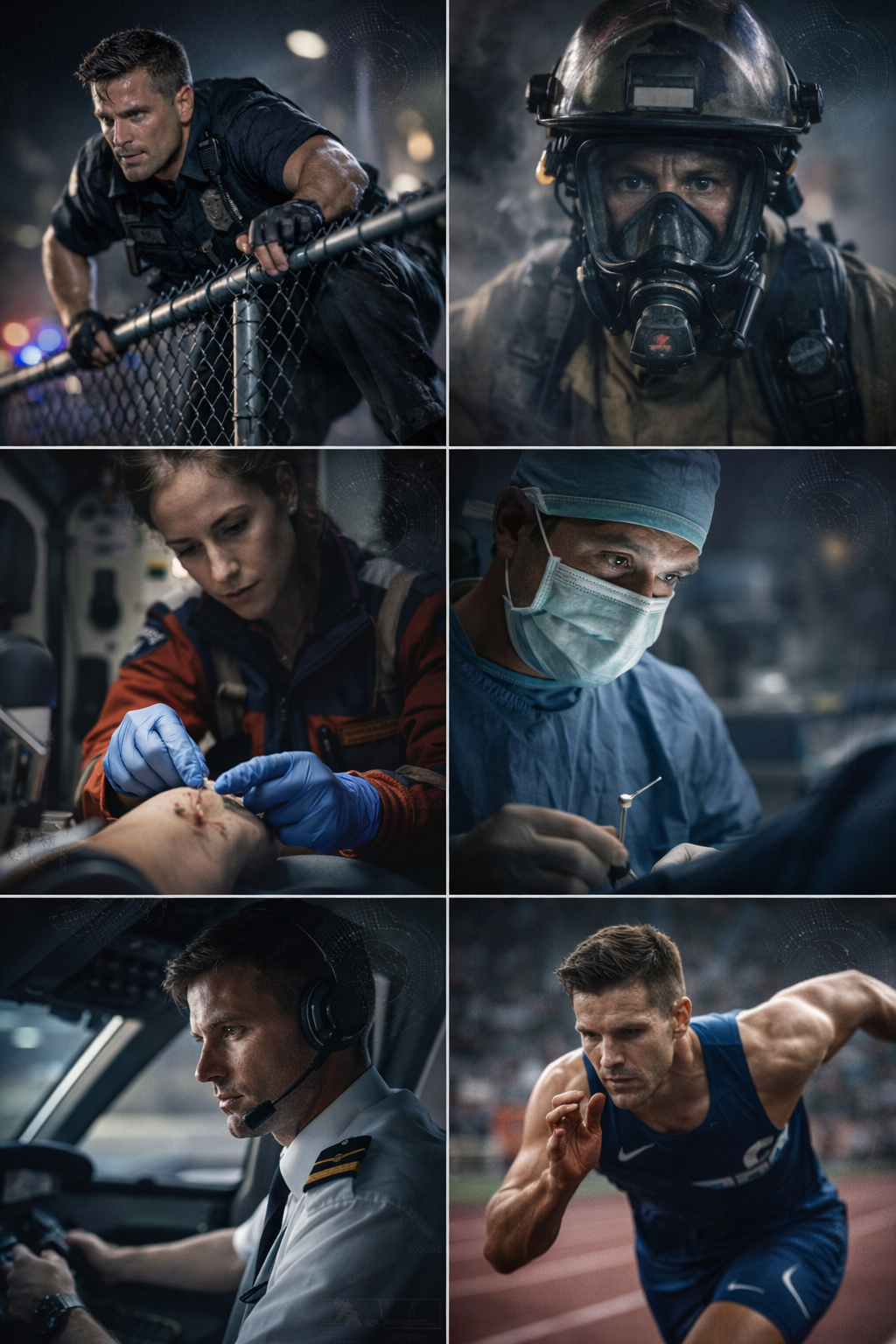 High-performance professions including police, firefighters, paramedics, surgeons, pilots and athletes demonstrating the importance of precise vision assessed by Dr Daya Sharma for LASIK Sydney.
