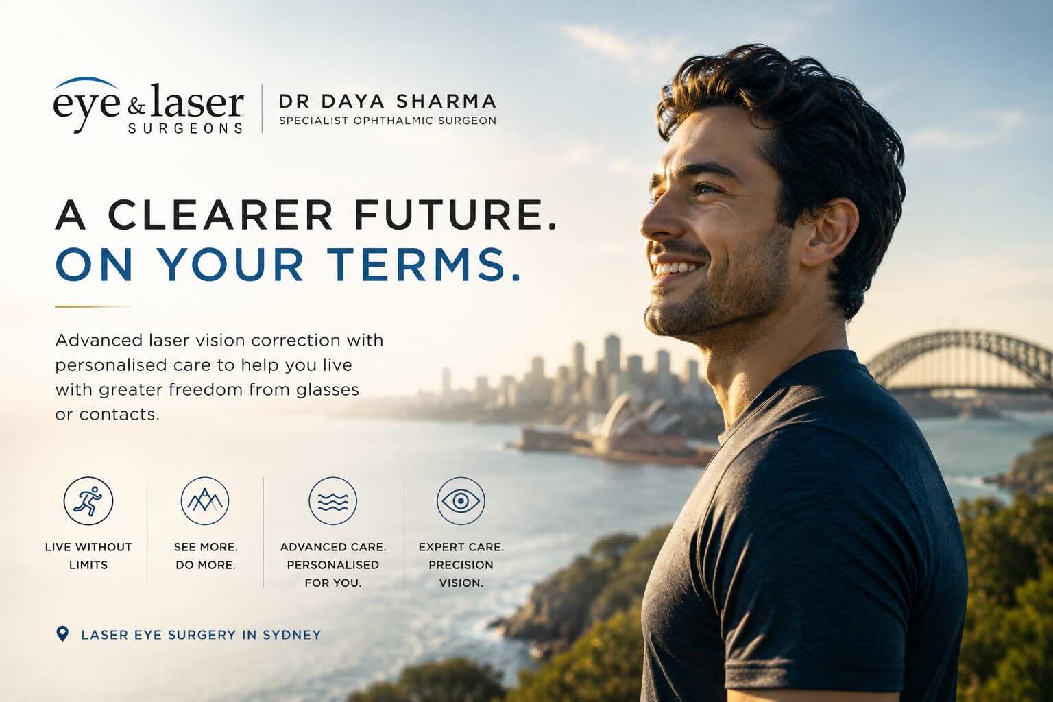 PRK laser eye surgery consultation and advanced vision correction in Sydney with Dr Daya Sharma.